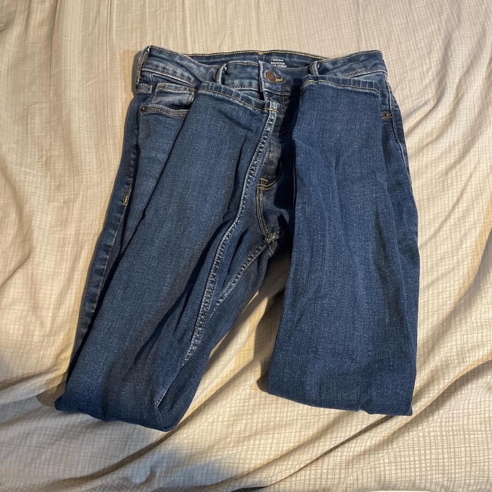 Old Navy Rockstar Dark Wash Skinny Jeans Size 6 Short